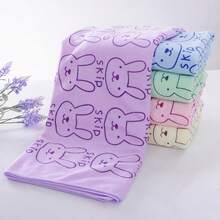 2条装柔软吸水不褪色卡通印花婴儿浴巾家用速干卡通印花可爱浴巾 - 彩色 - 查看 10