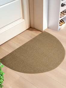 1pc Brown Semi-Circular Pineapple Pattern Small Rug, Creative Ins Style For Living Room & Bedroom, Suitable For Bedside, Bathroom, Kitchen, Entrance, Nordic Design, Multi-Purpose Small Mat - Brown - View 2