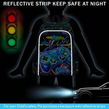 3pcs Backpack For Boys And Girls, Vacation Party Lightweight Large Capacity Roller Game Machine School Bookbag