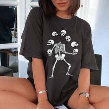 Women's Tops Letter Tee Graphic T-Shirts, Vintage Shirts For Women Cute Graphic Tee Spring Short Sleeve Tops Oversized Tshirts Teen Aesthetic Clothing-For Women, Holiday, Vacation,Daily Casual Fashion And Versatility. -Unisex Loose - Fit Comfortable Vintage Street - Style Cotton T - Shirt Top - 可愛襯衫 #C1 - 查看 4