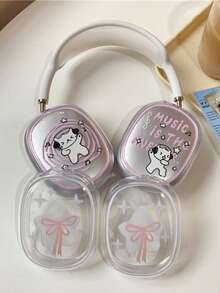 1 对防震音乐猫耳耳机保护套，兼容 Apple Max，TPU 印花耳机套 - 彩色 - 查看 2