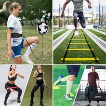 Equipo de Entrenamiento de Agilidad y Velocidad para Fútbol  (25 Piezas): Incluye Escalera 6M, Bolsa, Entrenador de Patadas, 10 Conos de Disco, Cuerda de Saltar y 5 Bandas de Resistencia - 1 - Ver 3