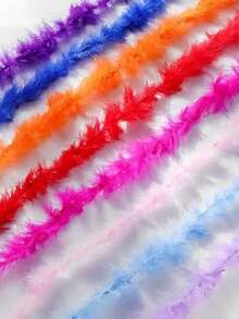 1 Stück bunte künstliche Fellboa 2m Plüschboa für Frauen zum Tanzen, Hochzeit, Party, Halloween, Bühnendekor, Feiertagsparty Kopfschmuck Accessoires, Schal Dekoration, geeignet für Geburtstag, Halloween, Weihnachten, Pferderennen, Teezeremonie, Silvester, Konzert und Heimdekoration, Tanzhochzeit, Bühnenauftritt, Karnevalskostüm und Accessoires, Partyzubehör, ideale Wahl als Geschenk - Verschiedenfarbig - Übersicht 5