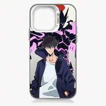 Custodia per telefono di moda anime Solo Leveling Sung Jin-Woo, colore argento, per iPhone 16, 15, 14, 13, 12, 11 Pro Max Plus - Z1 - Visualizzare 8