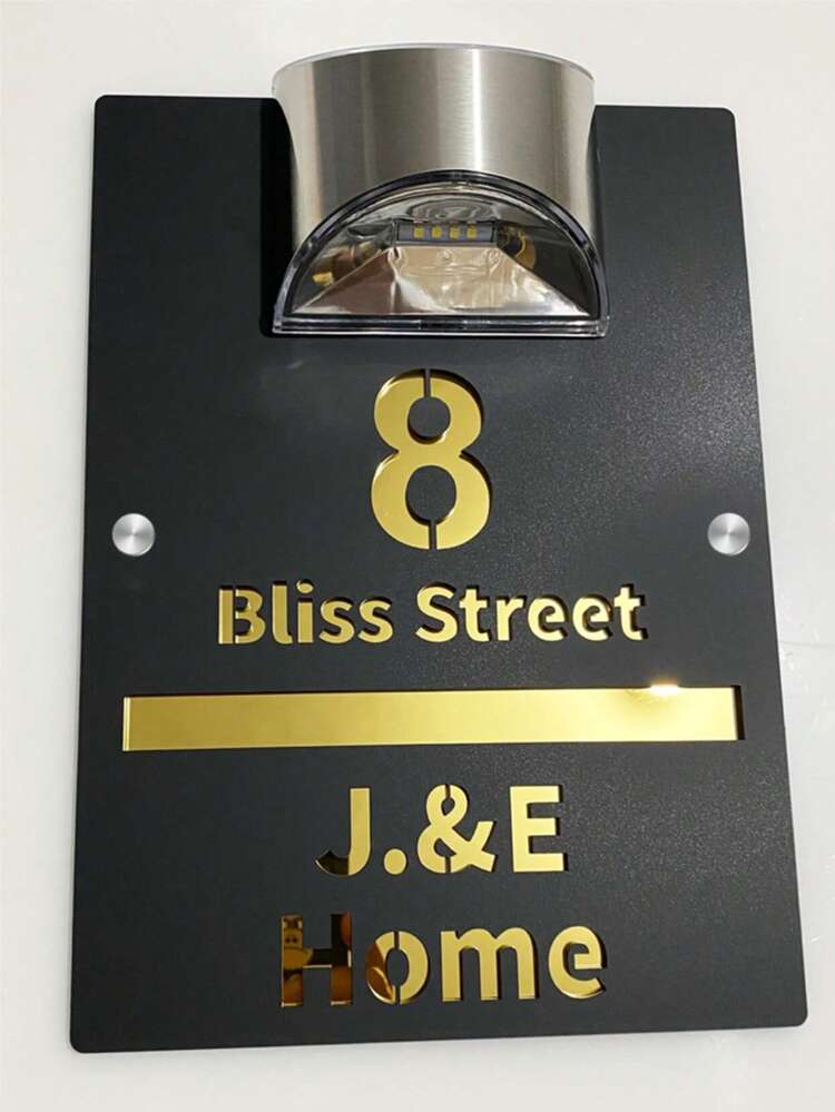 1 Piece Personalized Custom Sign – 3D Embossed Hollow Design, Solar Light, Waterproof & Sun-Resistant With Reinforced Steel Nails – Ideal For Home & Room Signs, Family Nameplates, Street Numbers, Classroom Tags,Graphic Print - Multicolor - View 43