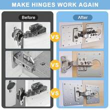 4pcs Cabinet Hinge Repair Plates, Stainless Steel Hinge Repair Kit, Cabinet Hinge Mounting Bracket Set, Kitchen Cabinet Door Hinge Repair Plates Set With Cabinet Door Installation Screws - Silver - View 11
