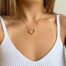 Elegant Hollow Heart Pendant Necklace Hollow Heart Choker Necklace For Women - 金色 - 查看 3