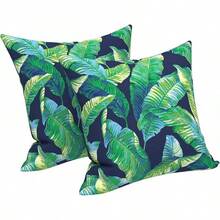 Outdoor/Indoor Throw Pillows, 18x18 Square Pillows With Inserts Bed, Couch, Sofa & Patio Furniture (Set Of 2, Monstera Blue), Decorative Pillows - 哈納雷潟湖 - 查看 12