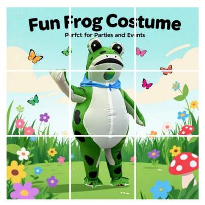 1 pieza Traje inflable de rana divertido, adecuado para fiestas en talla adulta, regalo perfecto