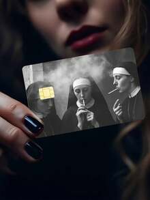 1/2pcs New Charming Women's Fun Credit Card Stickers, Smoking Credit Card Stickers, Suitable For Electronic Benefit Transfer (EBT), Waterproof, Transportation, Keys, Credit Cards, Debit Cards, Card Protectors, Protect Bank Cards, Bubble-Free, High Quality, Suitable For Small Chip Cards (Random Style) - Multicolor - View 2