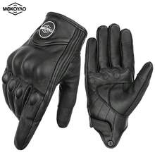 ALPINES FOX New Motorcycle Cycling Gloves Black Summer Leather Motocross Scooter Gloves Retro Biker Touchscreen Motorcyclist Gloves