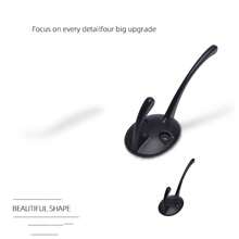 黑色墙钩，金属衣钩，墙装隔断配件，复古双钩，重型门钩，适用于悬挂毛巾、帽子、钥匙、橱柜、包包等。 - 黑色 - 查看 6