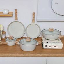 Ceramic Cookware Sets 15PCS Pots And Pans Set Non Stick White - 白色 - 查看 2