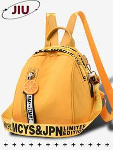 马卡龙色尼龙双肩包，女士钱包，多功能时尚日用包，多口袋轻便旅行包，大容量简约书包，便捷书包，适合学生、护士、教师、商务人士、旅行度假、商务出行、日常通勤、购物、办公、约会、徒步、训练、工作、生日礼物、节日礼物、背包