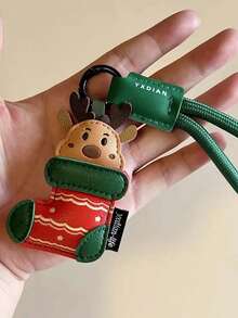سلسلة مفاتيح عيد الميلاد - بابا نويل أو رنة بسير أخضر، حلقة مفاتيح من مادة البولي يوريثان احتفالية، زينة قابلة للفصل للحقيبة والسيارة للجنسين - هدية عيد الميلاد، هدية عيد الحب - مناسبة للحقيبة الظهر والمحفظة والمركبة والزينة الموسمية، إكسسوارات متينة، زينة عيد، خيار هدية مثالي.