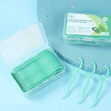 50pcs/Box Ultra-Fine Dual-Strand Mint Flavored Dental Floss Picks, High Tensile Strength