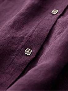 Women's V-Neck Open Front Casual Elegant 3/4 Sleeve Loose Midi Dress, Autumn/Spring