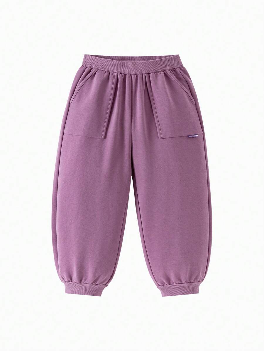 mini bala Calça Jogger Ajustável para Meninas, Elástica, Confortável, Macia, Casual, para o Outono, Uso Diário