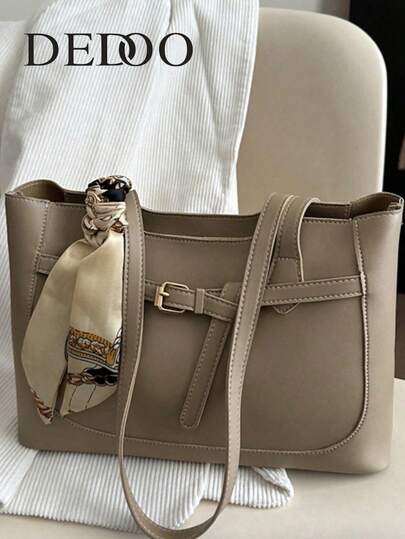 Dedoo 新款轻奢纯色托特包，尽显高端精致感，百搭女士单肩设计