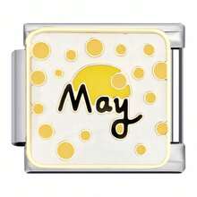 1pc 12-Month Name Plate Titanium Steel Bracelet Chain Welding DIY Jewelry Accessory - Multicolor - View 6