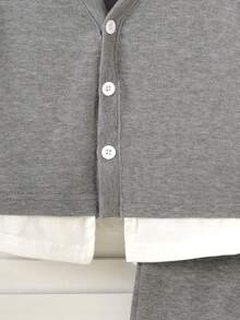 Vihyde Set da 2 pezzi: Cardigan e pantaloni a zampa d'elefante per giovani ragazze, casual