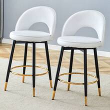 Folding Chairs - White+Black + Metal + PU Leather + Set Of 2 - View 3