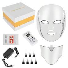 7 Color LED Light Facial Mask Adjustable LED Facial Mask Beauty Care Tool Valentine'S Day Gift Perfect Gift For Mother - 白色 - 查看 10