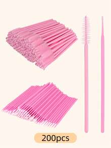 1pc/50pcs/100pcs/200pcs/400pcs/600pcs/800pcs/1000pcs Disposable Micro Applicator Brushes, Suitable For Eyelash Extensions, Pink - Pink - View 18