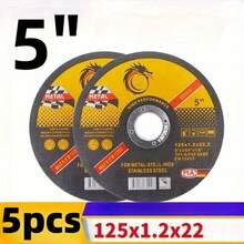 5pcs/10pcs/20pcs/50pcs 5 Inch/125mm Stainless Steel Cutting Discs, 22mm Arbor Hole, 1.2mm Thickness, Metal Grinding Wheels - Black - View 2