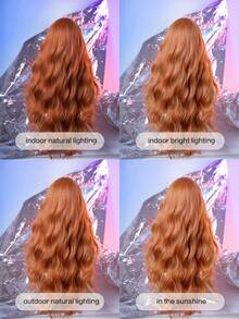 alicegarden 前额蕾丝卷发假发，橙色长卷发假发，30 英尺长，中长款，自然逼真的假发，适合日常使用 - 臟橘色 - 查看 7