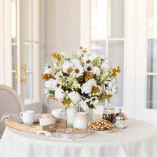1/3/80PCS Artificial Hydrangea Flowers Silk Peony Bouquets Fake Roses For Spring Wedding Vase For Home, Dining Room, Bedroom,Kitchen,Room Decorations, Festival Birthday Party Accessories, Outdoor Garden Decorations, Flower Bouquet, Table Decoration, Fake Plant, Bedroom Decorroom Decor Bedroom, Winter Home Decoration - White - View 3