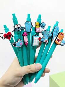 1/6/12pcs Random Nurse/Doctor Themed Ballpoint Pens, Assorted Styles, Nurse's Day Gift - Multicolor - View 3