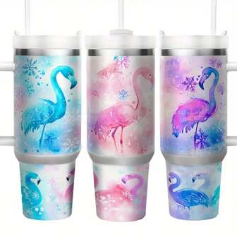 1 pieza Vaso aislado de acero inoxidable de 40 onzas, en tres colores: azul, rosa y morado, para satisfacer las necesidades de bebida diaria, buena opción para uso personal y como regalo, lavar a mano solamente, buena opción para uso personal y como regalo para días festivos.