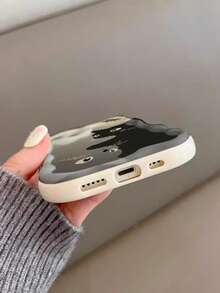 1 pieza Funda de teléfono a prueba de golpes con cobertura completa y diseño de gato negro lindo compatible con iPhone 17/16/15/14/13/12/11/X/XS