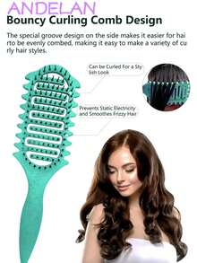 1pc Brand New Curl Brush, Curl Brush, Curl Brush With Special Design, Curl Defining Styling Brush, Designed For Curly Hair, Shapes And Shapes Curls, Suitable For Women Men, Reduce Pulling And Curl Separation Curl Brush For All Hair Types And All Women Curly Hair.