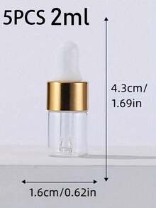 1ml/2ml/3ml/5ml - Bottiglie contagocce in vetro smerigliato - Flaconi campione ricaricabili per oli essenziali e profumi con contagocce in vetro e tappo contagocce; Piccoli flaconi per siero e contagocce per aromaterapia, sieri per la cura della pelle, campioni cosmetici, miscele fai-da-te, test di fragranze e viaggi; Dispenser in vetro portatile e a prova di perdite, riutilizzabile - Ideale per profumieri, estetiste, truccatori, terapisti e amanti dei viaggi