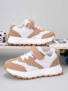 1 Pair Boys' Shoes, 2026 Spring & Autumn New Children's Sports Shoes, Leather Upper Breathable Chunky Sneakers, Toddler & Big Kid Sneakers