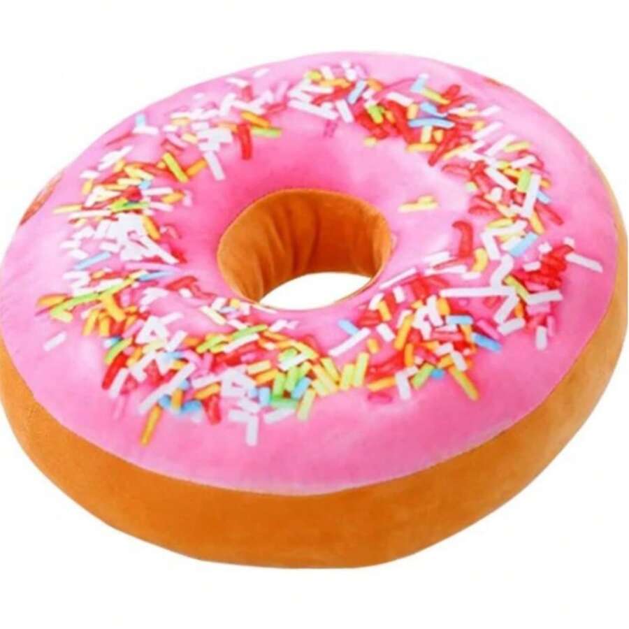 Round Donut Pillow, Plush, Decorative Cushion For Office Chair, Car Seat, 40 * 40cm - Pink 40*40 - View 1