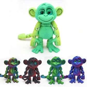 3D Printed Articulated Monkey Stress Relief Toy, Hanging Monkey Figurine, Party Favor, Office Desk Decor, Perfect Gift For Monkey Lovers, Unique Colors, Ideal For Halloween And Christmas Decoration