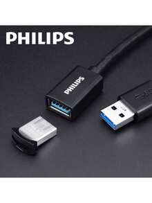 PHILIPS Extension Cable SWR1526X/93 USB 3.0 Extension Cable Data Cable Double Shielding Protection No Electromagnetic Interference Stable And Fast Transmission - Black - View 2
