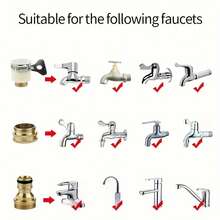 3-In-1 Universal Faucet Adapter – Heavy-Duty Brass With 15-23mm Adjustable Range | Leak-Proof Seal For Garden Hoses, Washing Machines & RV Hookups - Yellow - View 7