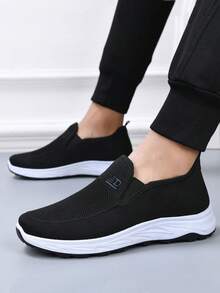 أحذية رياضية كاجوال سهلة الارتداء للرجال، أحذية مريحة ذات نعل ناعم مناسبة للآباء متوسطي العمر والمسنين، مناسبة للقيادة والمشي - الأسود - مشاهدة 9