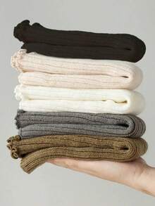 1 Pair Women's Versatile Sock Liners, Soft & Breathable Warm Leg Warmers For Winter Christmas Gift - Multicolor - View 4