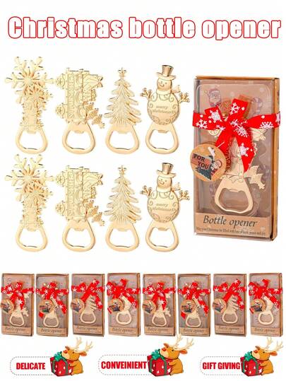 1/4pcs Christmas Bottle Opener, Christmas Gift, Snowman, Christmas Tree, Snowflake Christmas Gift Car Bottle Opener