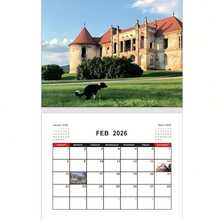 1 szt. Kalendarz na 2026 rok z okazji Dnia Psiej Kupy – Planer miesięczny, przedstawiający osobliwe sceny z psami w naturze, miesięczny planer ścienny, odpowiedni do domu lub biura - Wielokolorowe - Zobacz 6