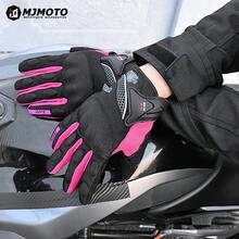 MJMOTO Guantes de moto de verano para mujer en color rosa, guantes de carreras de motocross de dedo completo para mujer, guantes de ciclismo y motocicleta con pantalla táctil - A - Ver 3