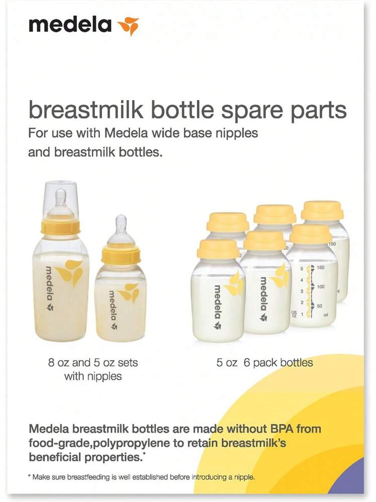 medela| Piezas de Repuesto para Botellas / Biberones Medela| Contiene: 1 bolsa de malla, 3 juegos de tapas - 1 - Añade 2