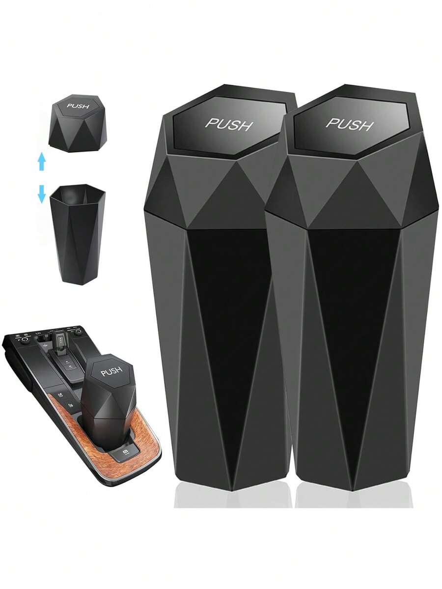 Car Trash Can With Lid , Car Cup Holder Trash Can, Mini Essential Car Accessories For Interior, Leakproof Garbage Can , Multipurpose Organizers And Storage For Car, Home, Kitchen, Office. - đen - Xem 1