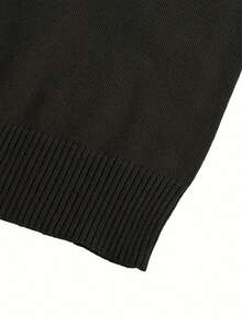 Men's Casual Solid Color Turtleneck Sweater, Autumn/Winter - Black - View 11