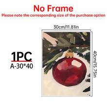 Half A Red Christmas Tree Ornament Print. Red Christmas Ornament. Printable Christmas Canvas Wall Art. Warm And Vintage Style Print. Warm And Festive Print Canvas Wall Art, Room Poster, Home Decor, Room Decor Aesthetic, Room Decor Supplies. Room Decor, Optional Frame - 2PCS - View 20